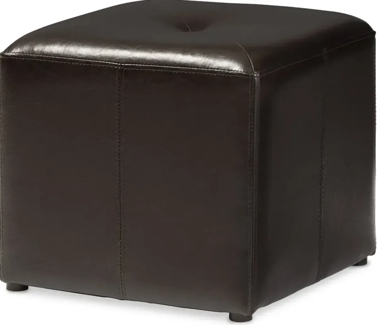 Aric Dark Brown Bonded Leather Ottoman