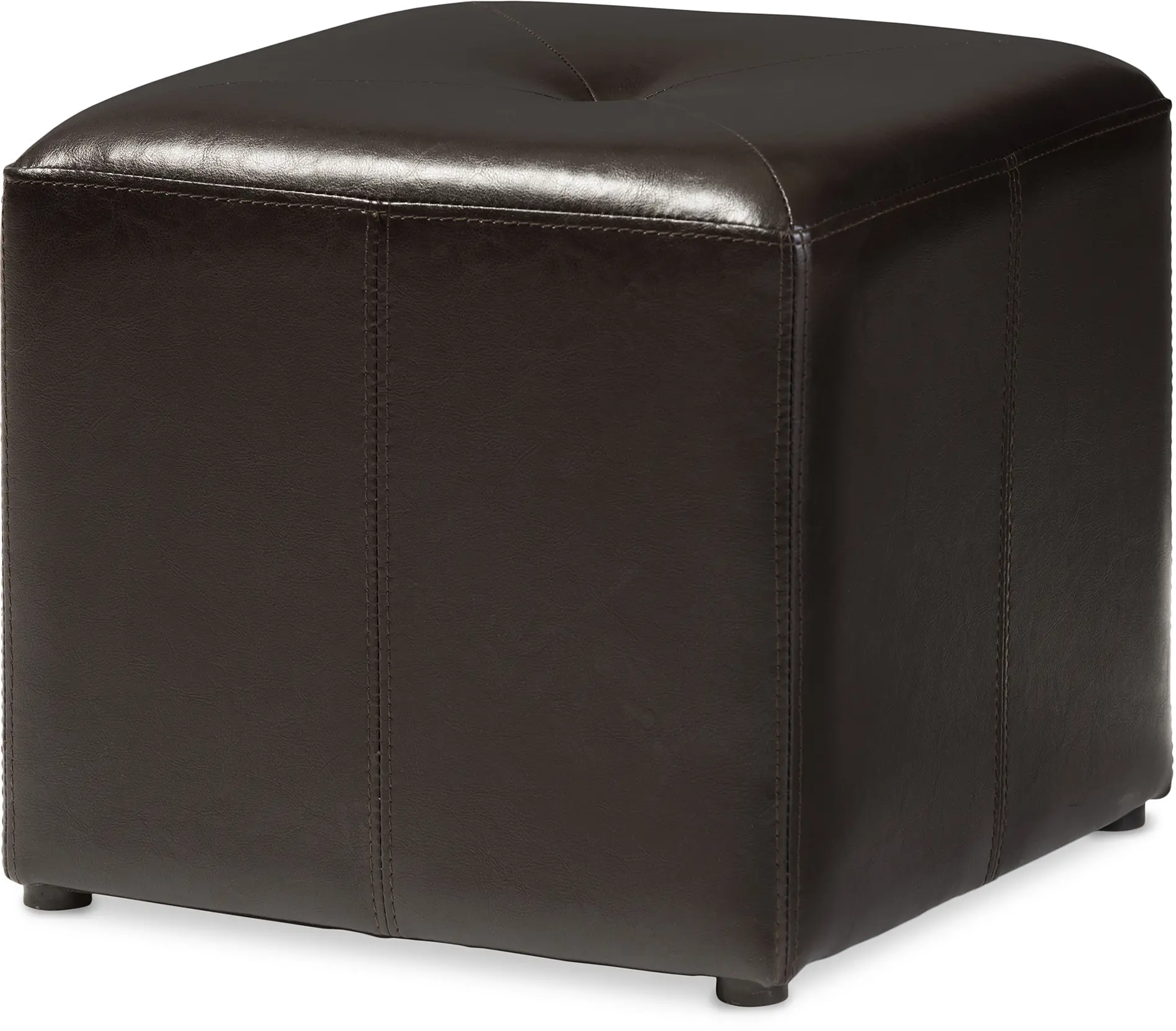 Aric Dark Brown Bonded Leather Ottoman