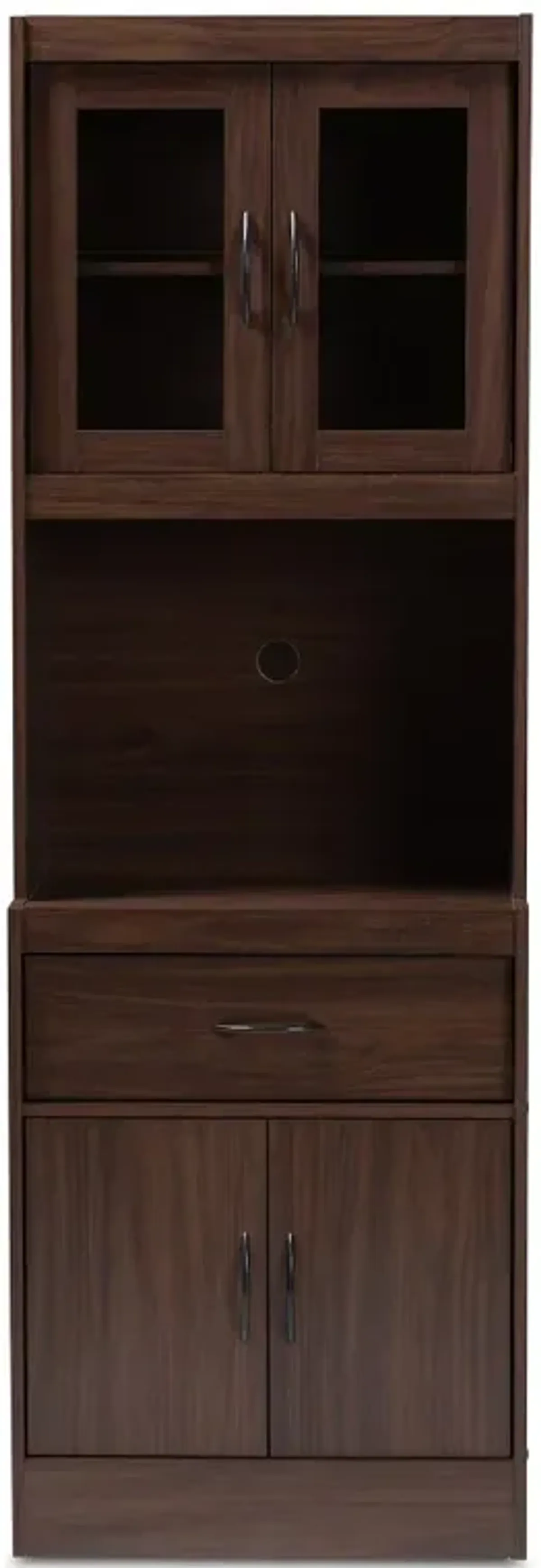 Laura Brown Kitchen Cabinet and Hutch