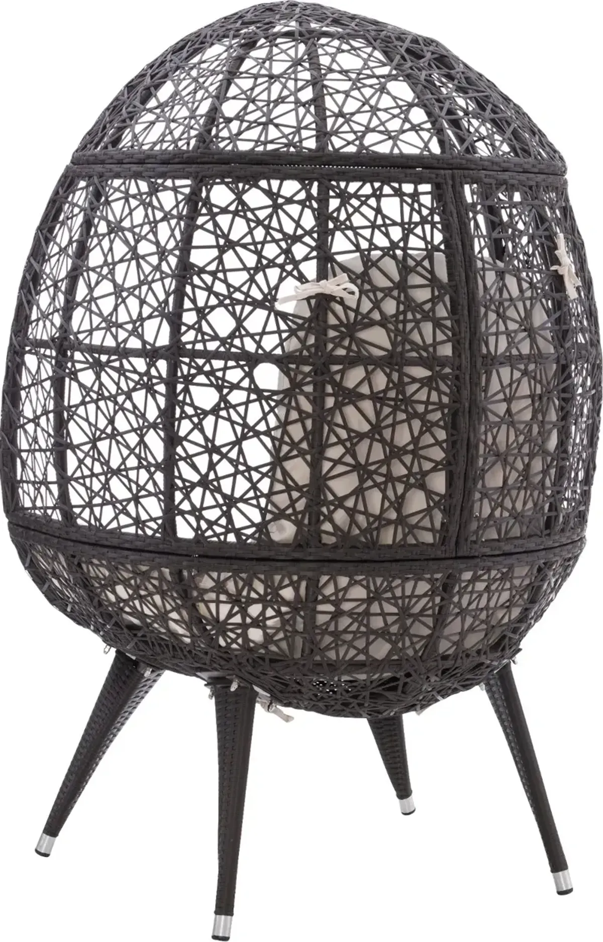 Ida Indoor/Outdoor Brown Wicker Egg Chair