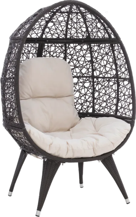 Ida Indoor/Outdoor Brown Wicker Egg Chair