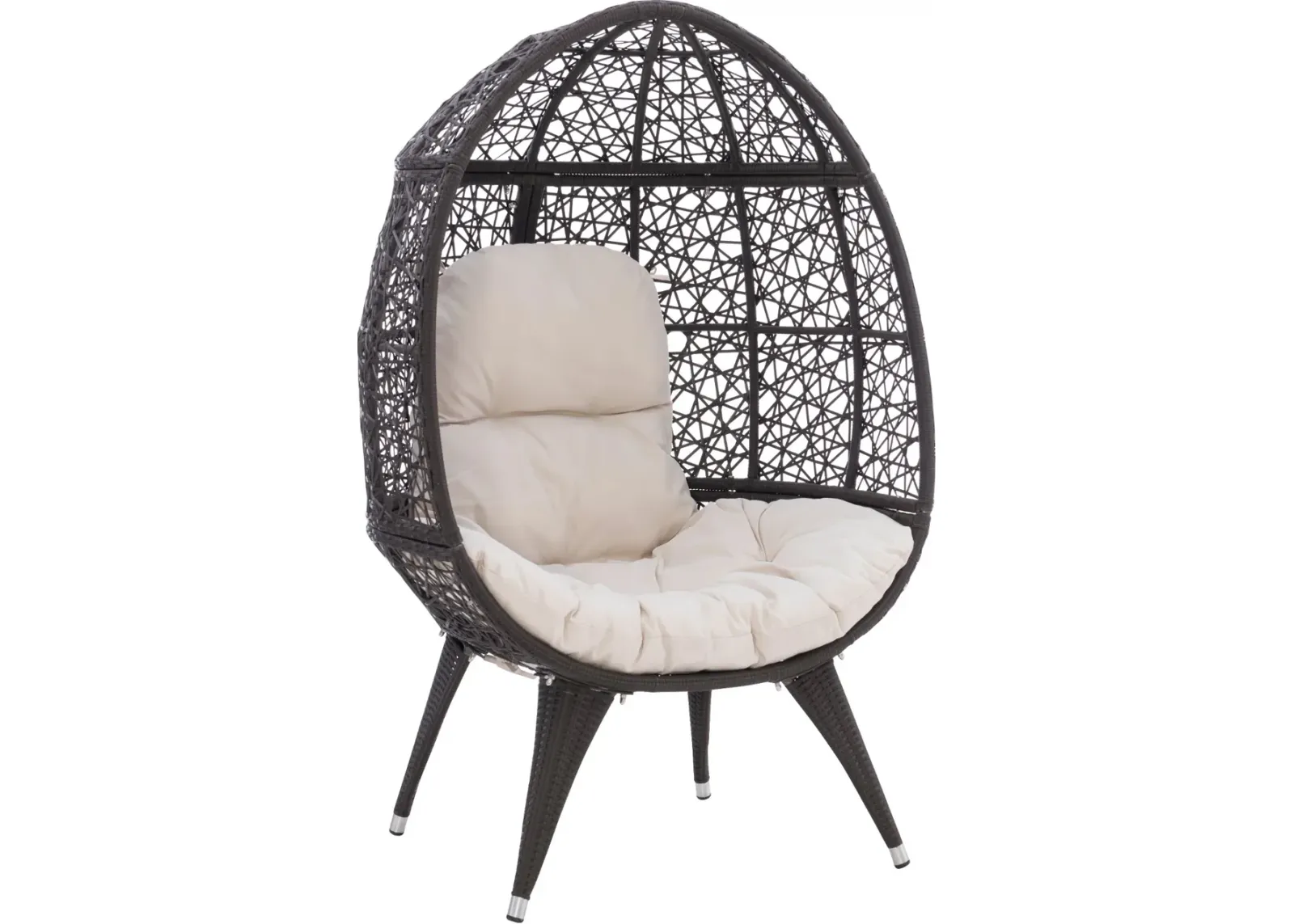 Ida Indoor/Outdoor Brown Wicker Egg Chair