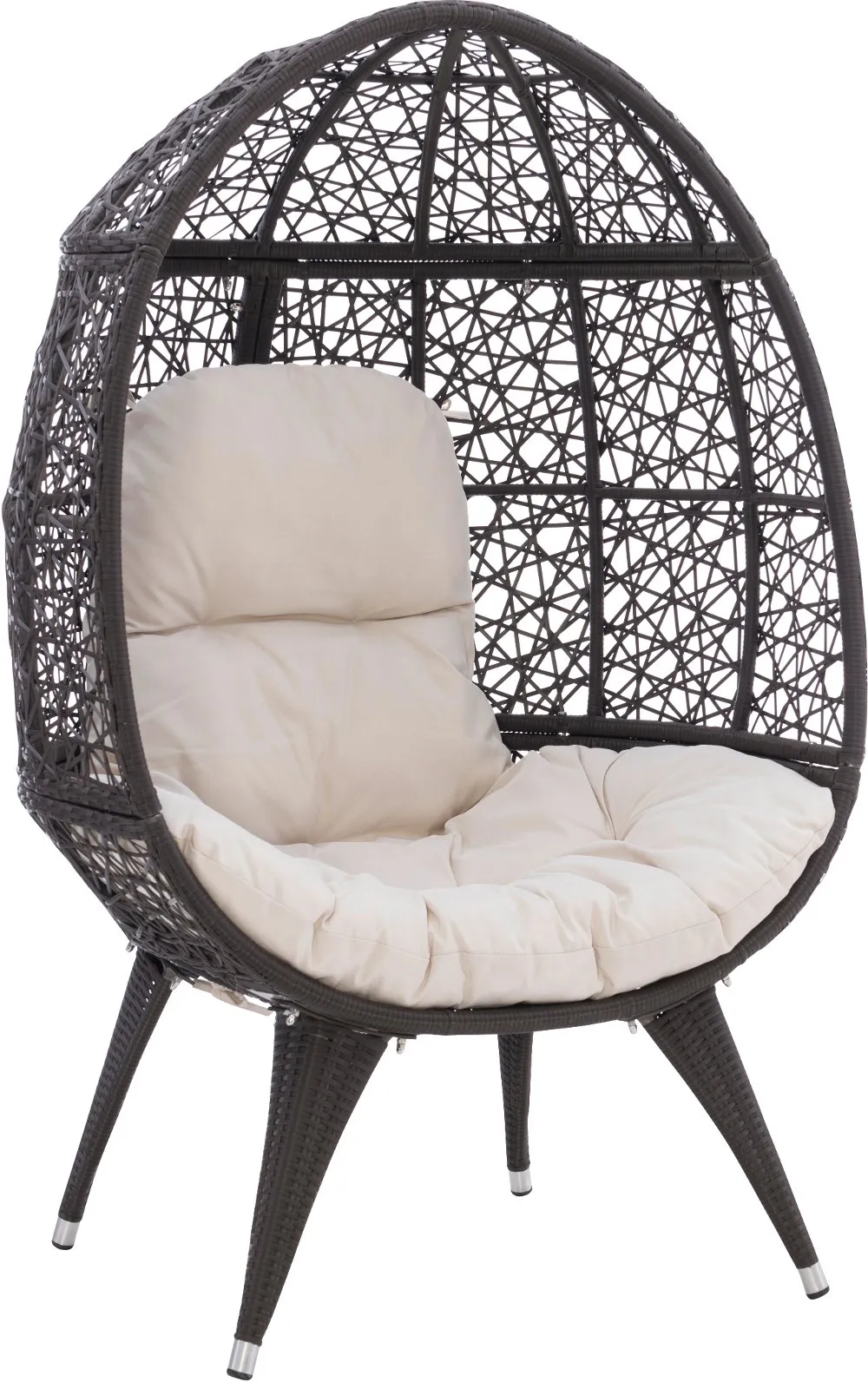 Ida Indoor/Outdoor Brown Wicker Egg Chair