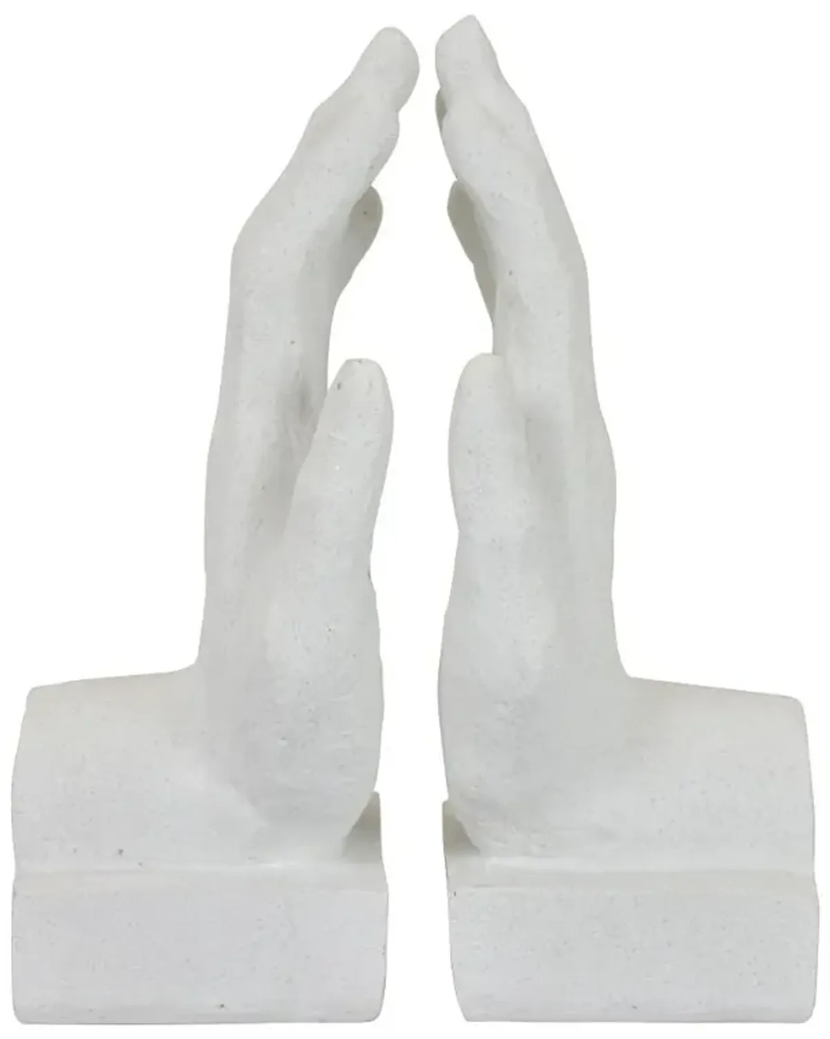 White Hand Bookends Set