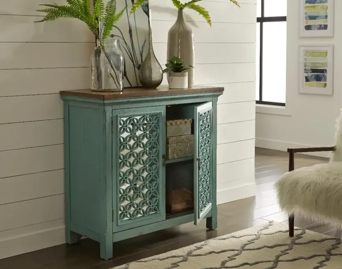 37 Inch Two Door Sea Foam Cabinet