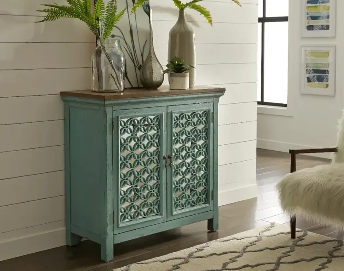 37 Inch Two Door Sea Foam Cabinet
