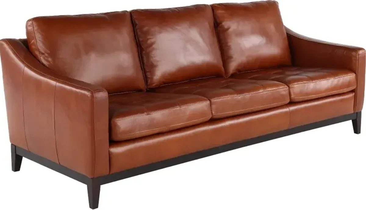 De la Cruz Brown Leather Sofa