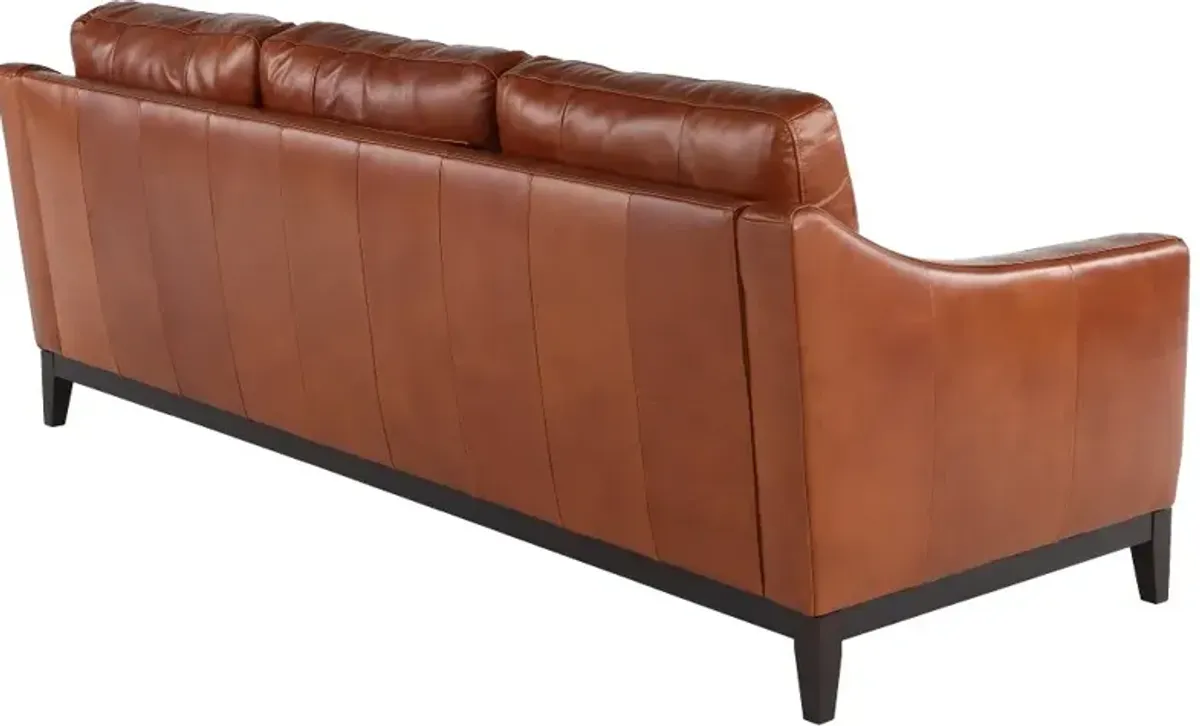 De la Cruz Brown Leather Sofa