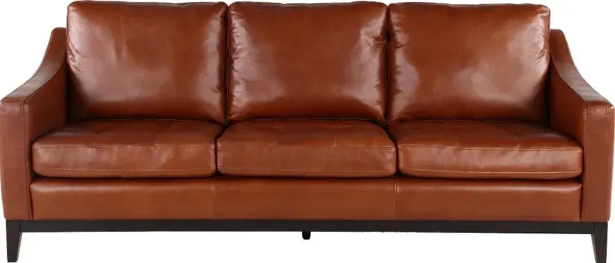 De la Cruz Brown Leather Sofa