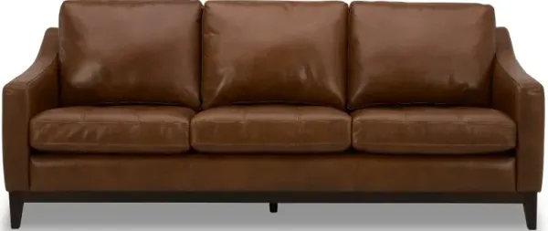 De la Cruz Brown Leather Sofa