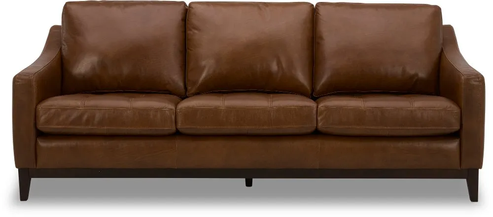 De la Cruz Brown Leather Sofa