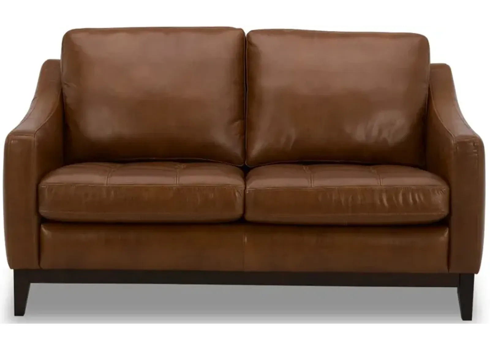 De la Cruz Brown Leather Loveseat