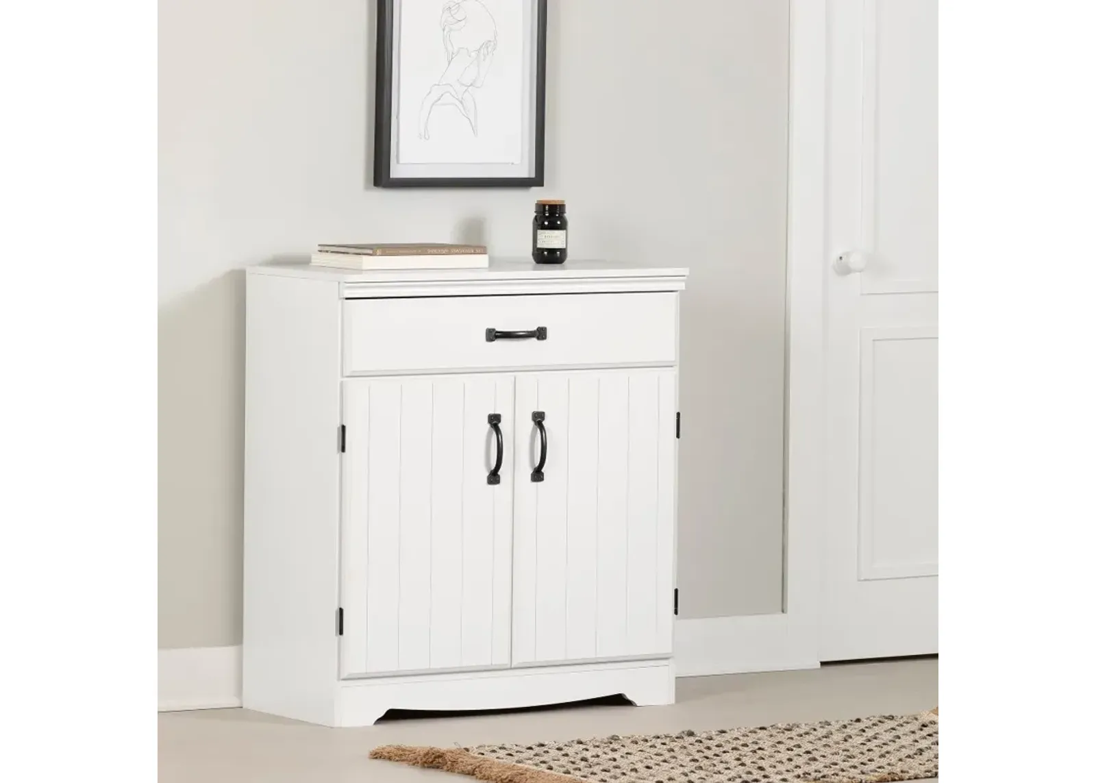 Farnel White Cabinet with Drawer