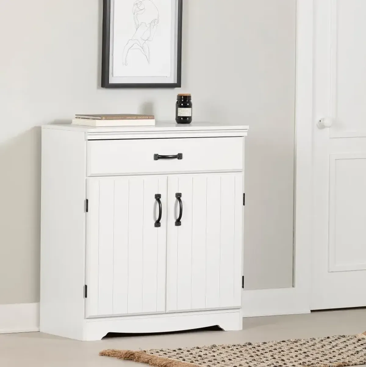 Farnel White Cabinet with Drawer