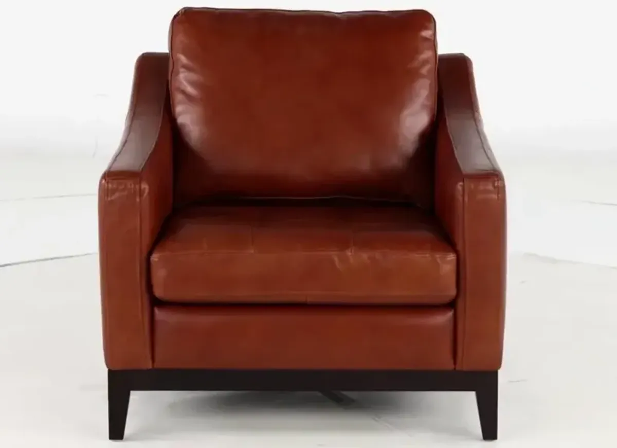 De la Cruz Brown Leather Chair