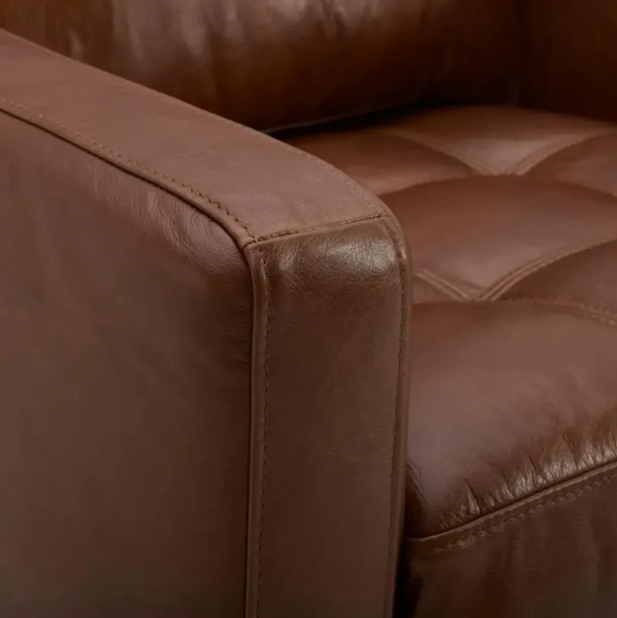 De la Cruz Brown Leather Chair