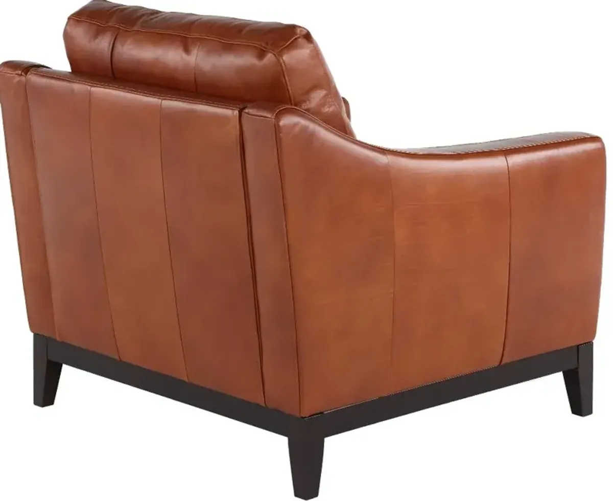 De la Cruz Brown Leather Chair