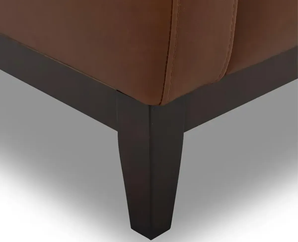 De la Cruz Brown Leather Chair