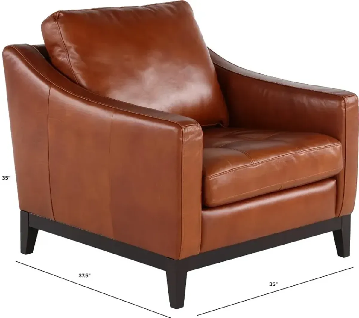 De la Cruz Brown Leather Chair