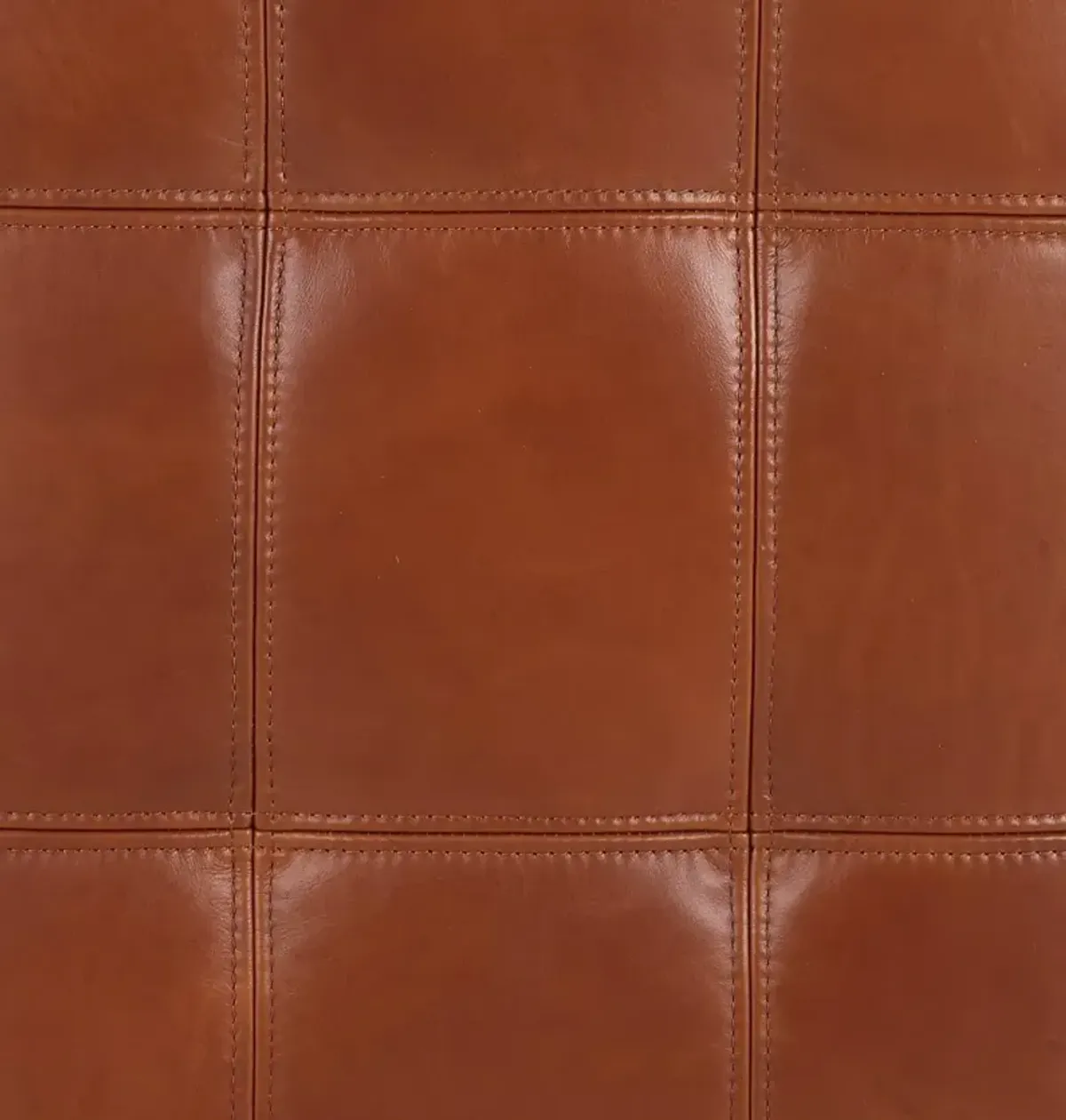 De la Cruz Brown Leather Ottoman