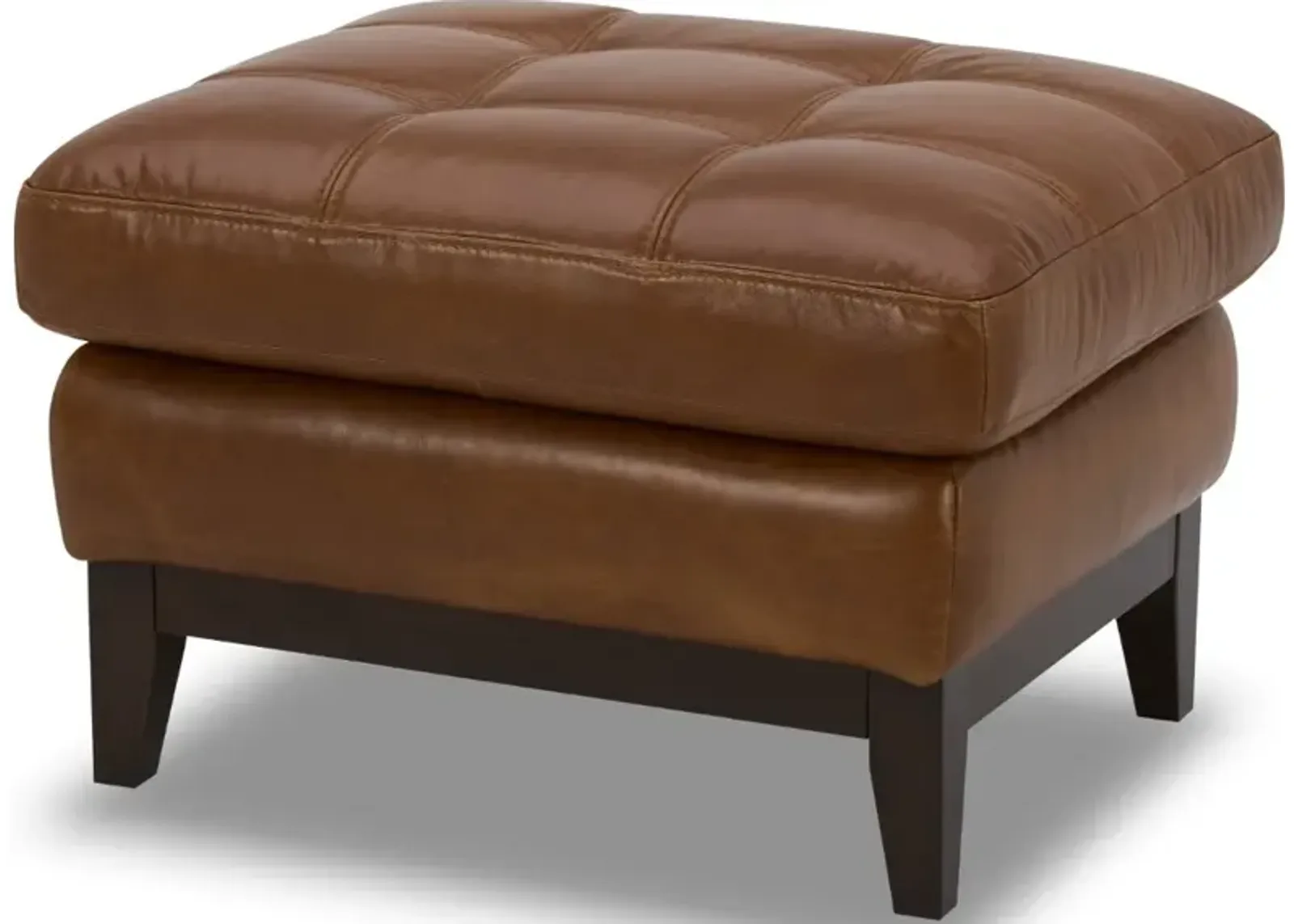 De la Cruz Brown Leather Ottoman