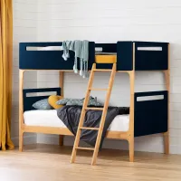 Bebble Natural and Navy Blue Twin Bunk Bed