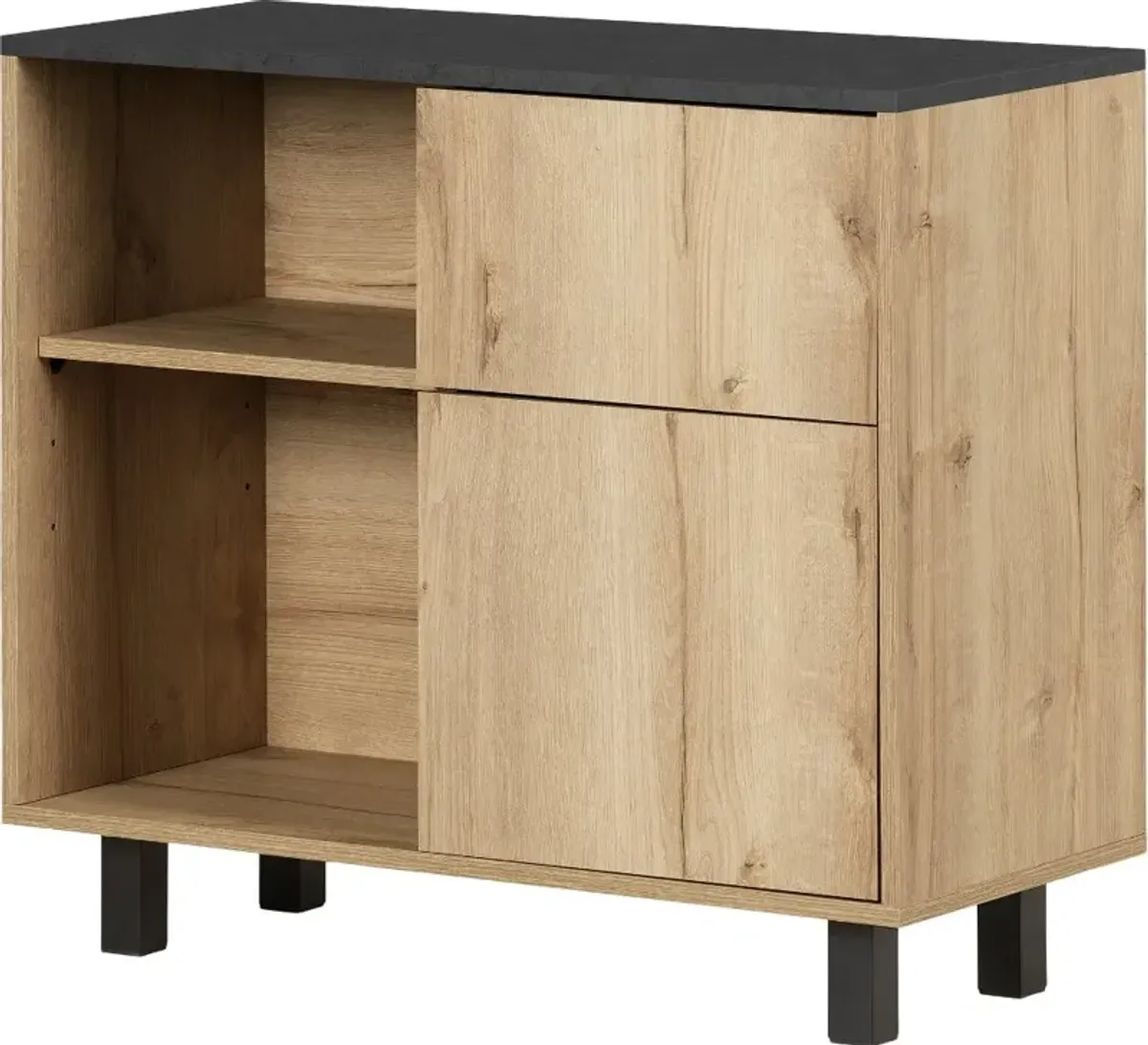 Octave Medium Oak and Black Storage Cabinet