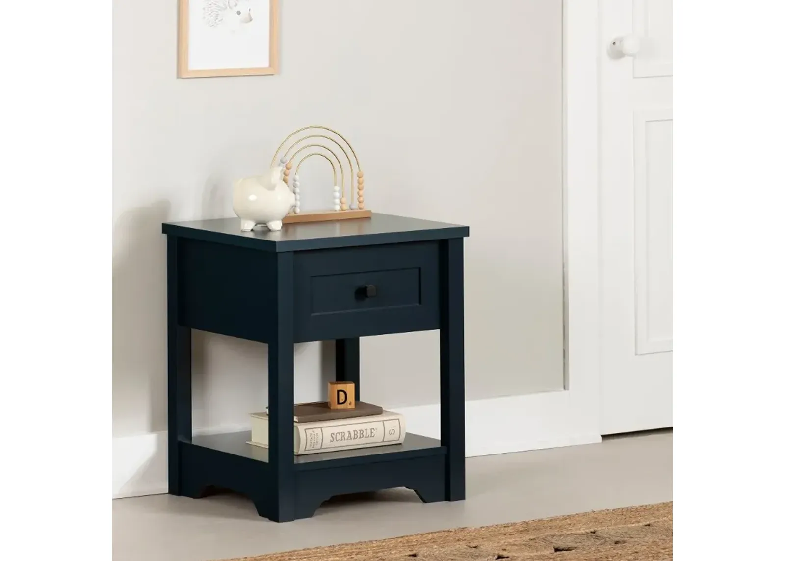 Hazen Navy Blue Nightstand