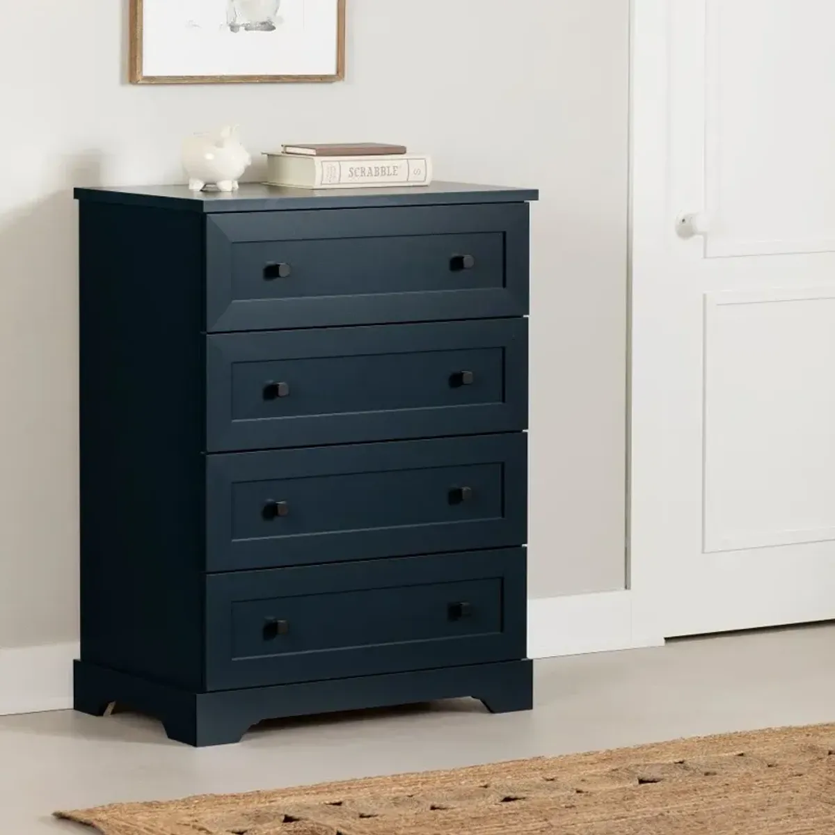 Hazen Navy Blue Chest of Drawers