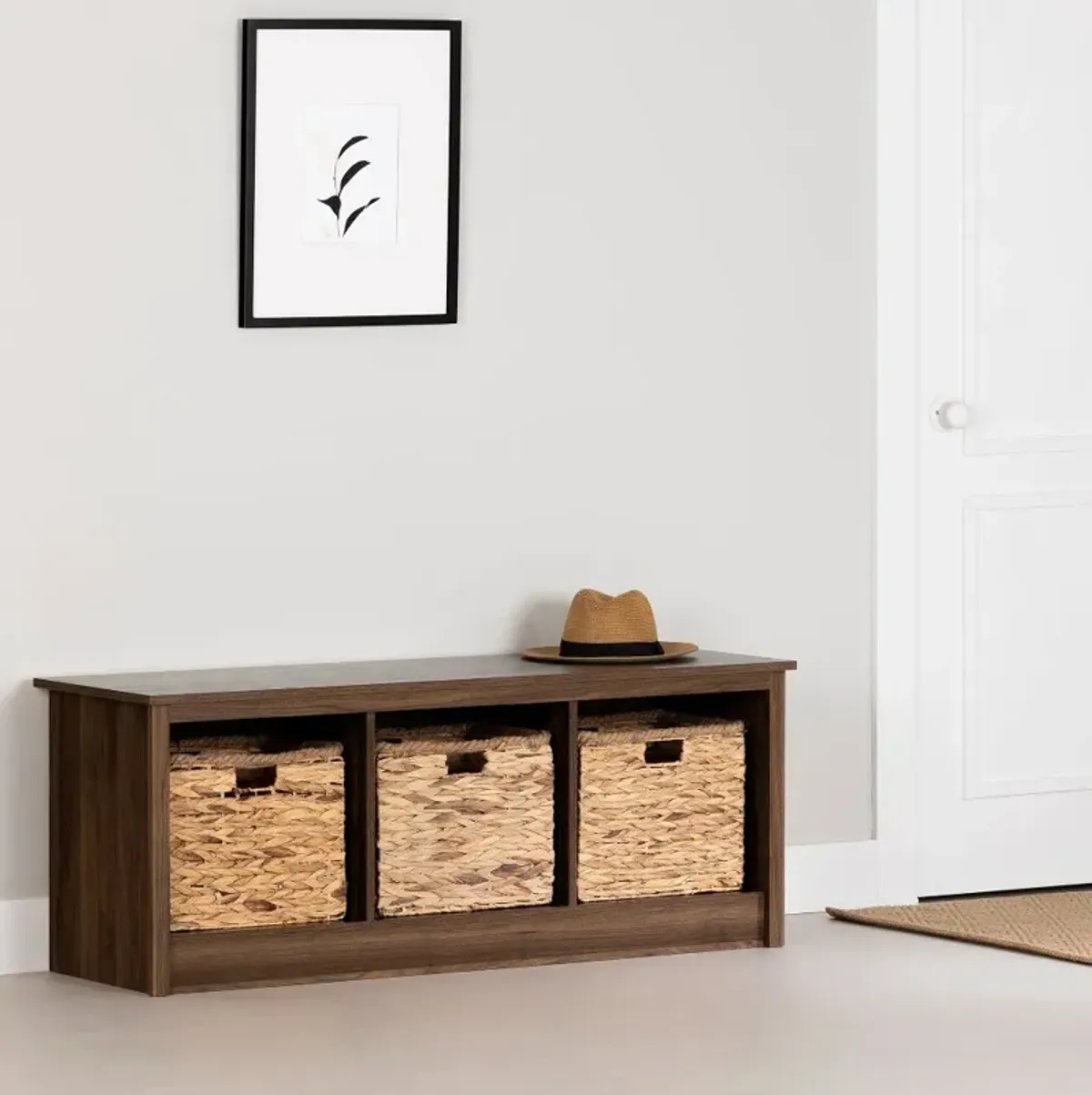 Toza Natural Walnut Storage Bench