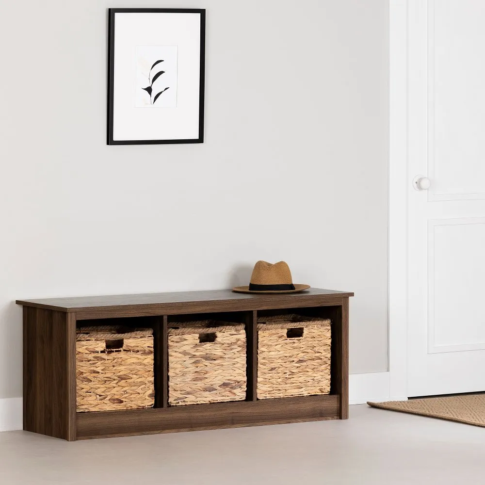 Toza Natural Walnut Storage Bench