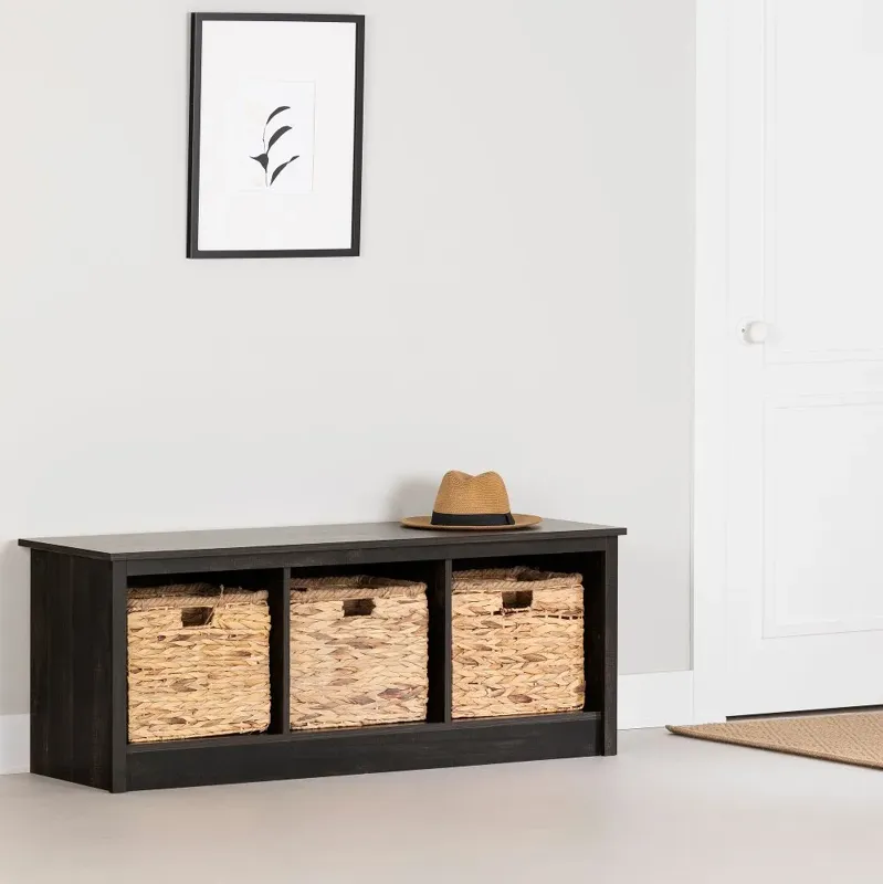 Toza Rubbed Black Storage Bench