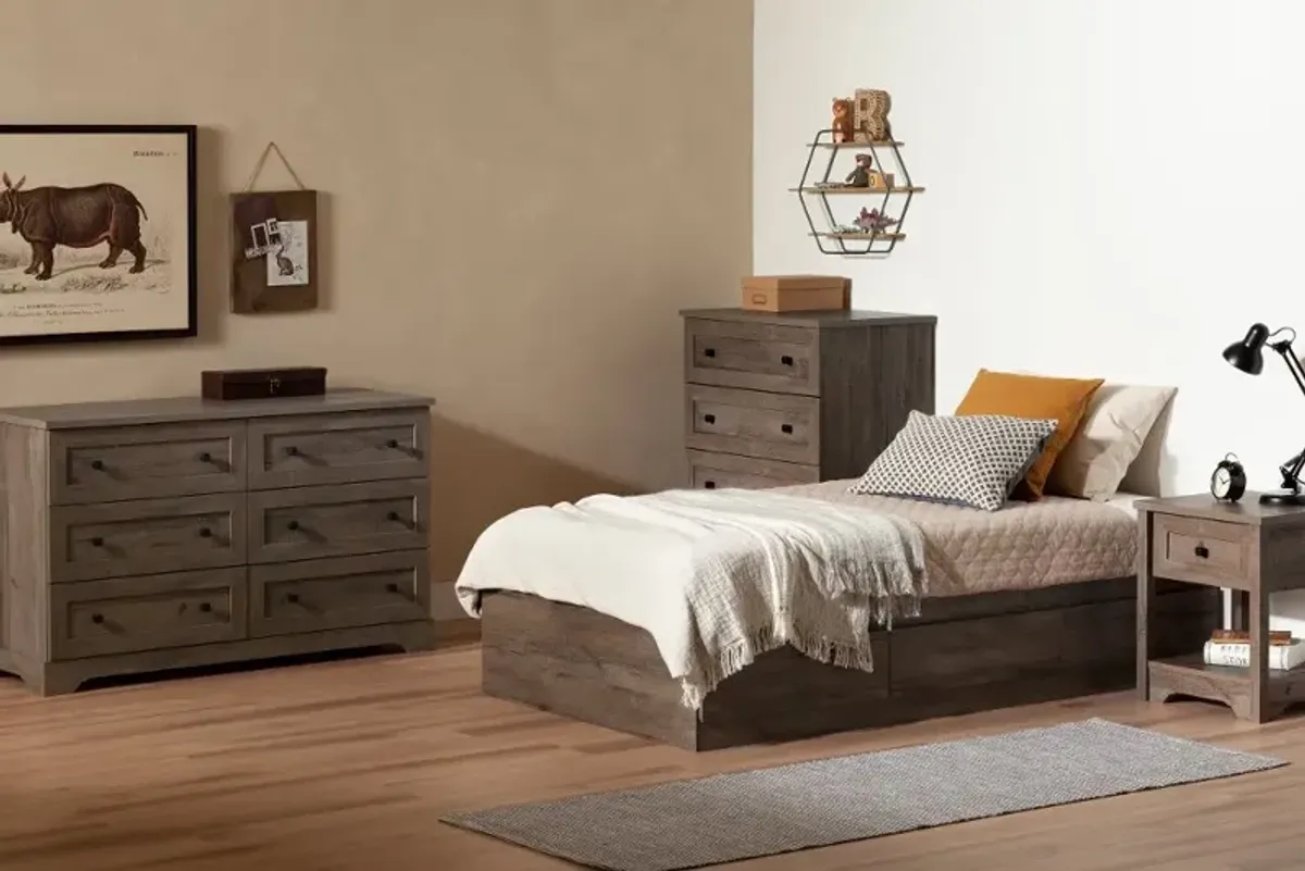 Hazen Fall Oak Twin Storage Bed