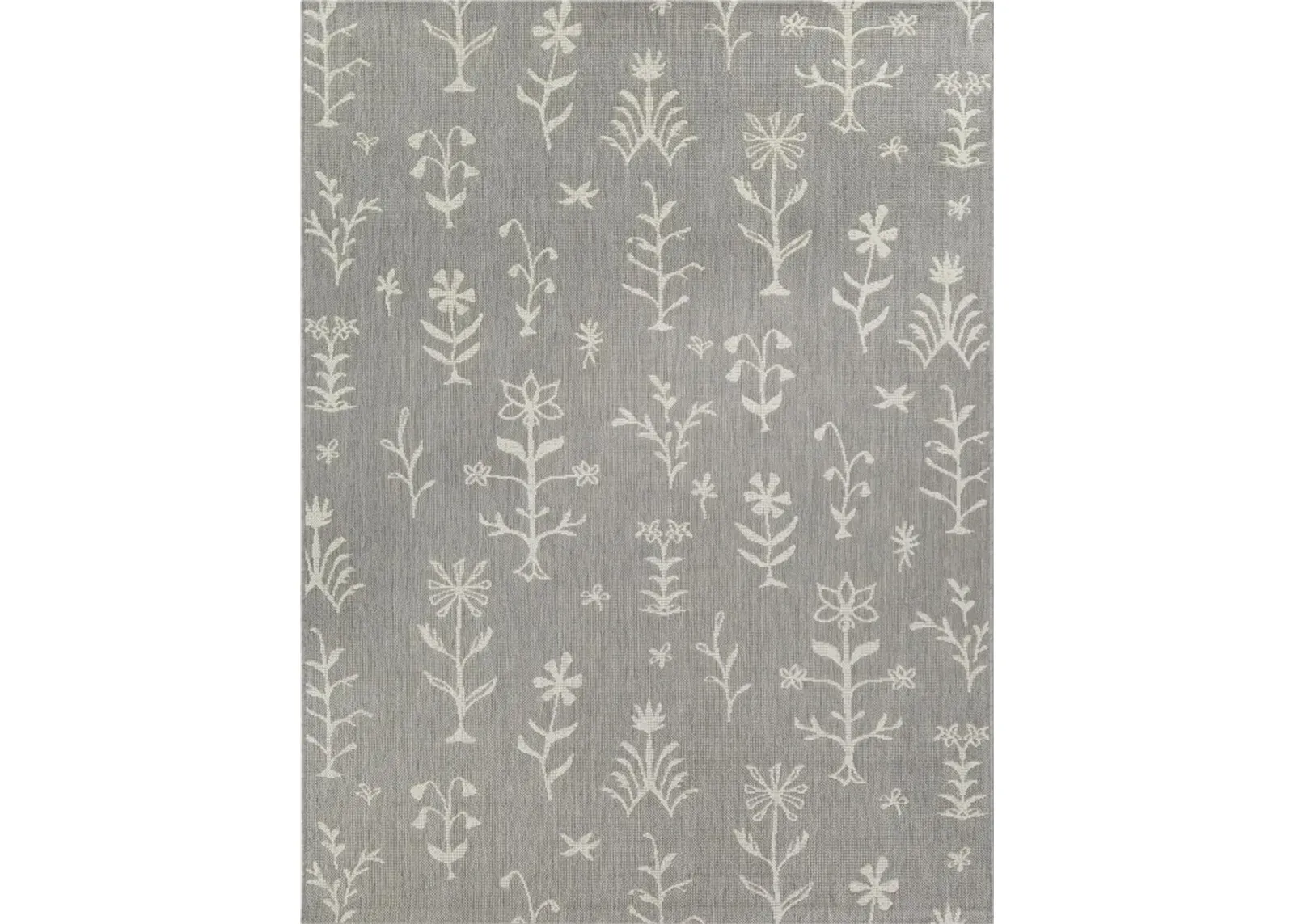 Rosemary 8 x 10 Floral Botanical Outdoor Patio Rug