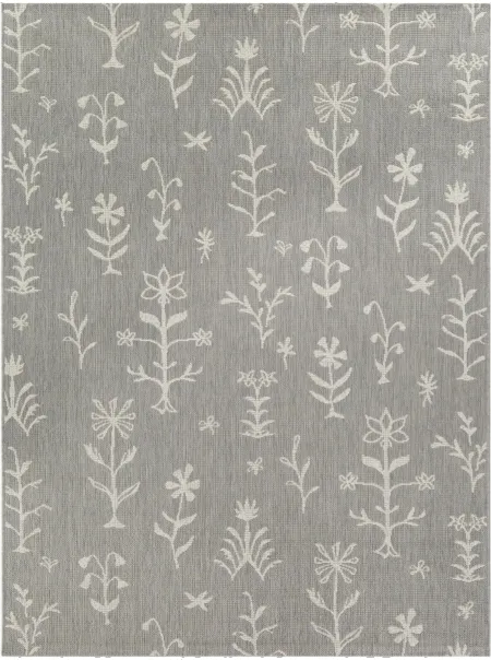 Rosemary 8 x 10 Floral Botanical Outdoor Patio Rug