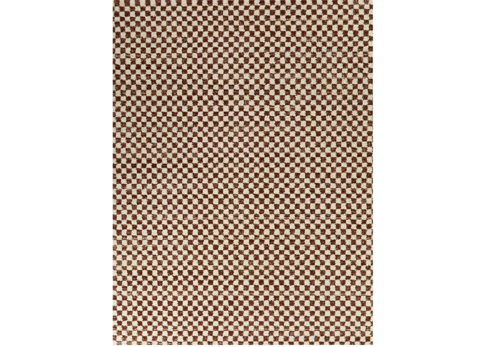 Mann 5 x 7 Checkered Orange Area Rug