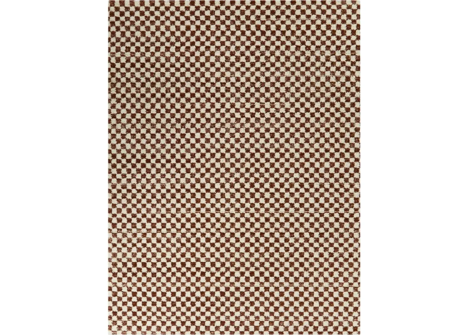 Mann 8 x 10 Checkered Orange Area Rug