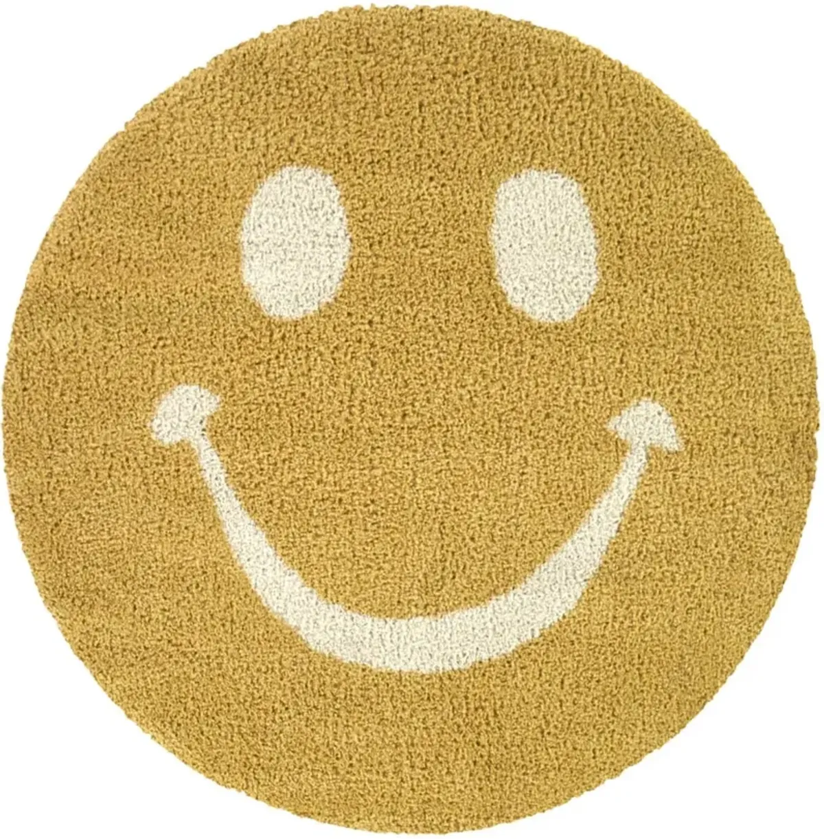 Mod-Tod Round Smiley Kids Shag Area Rug