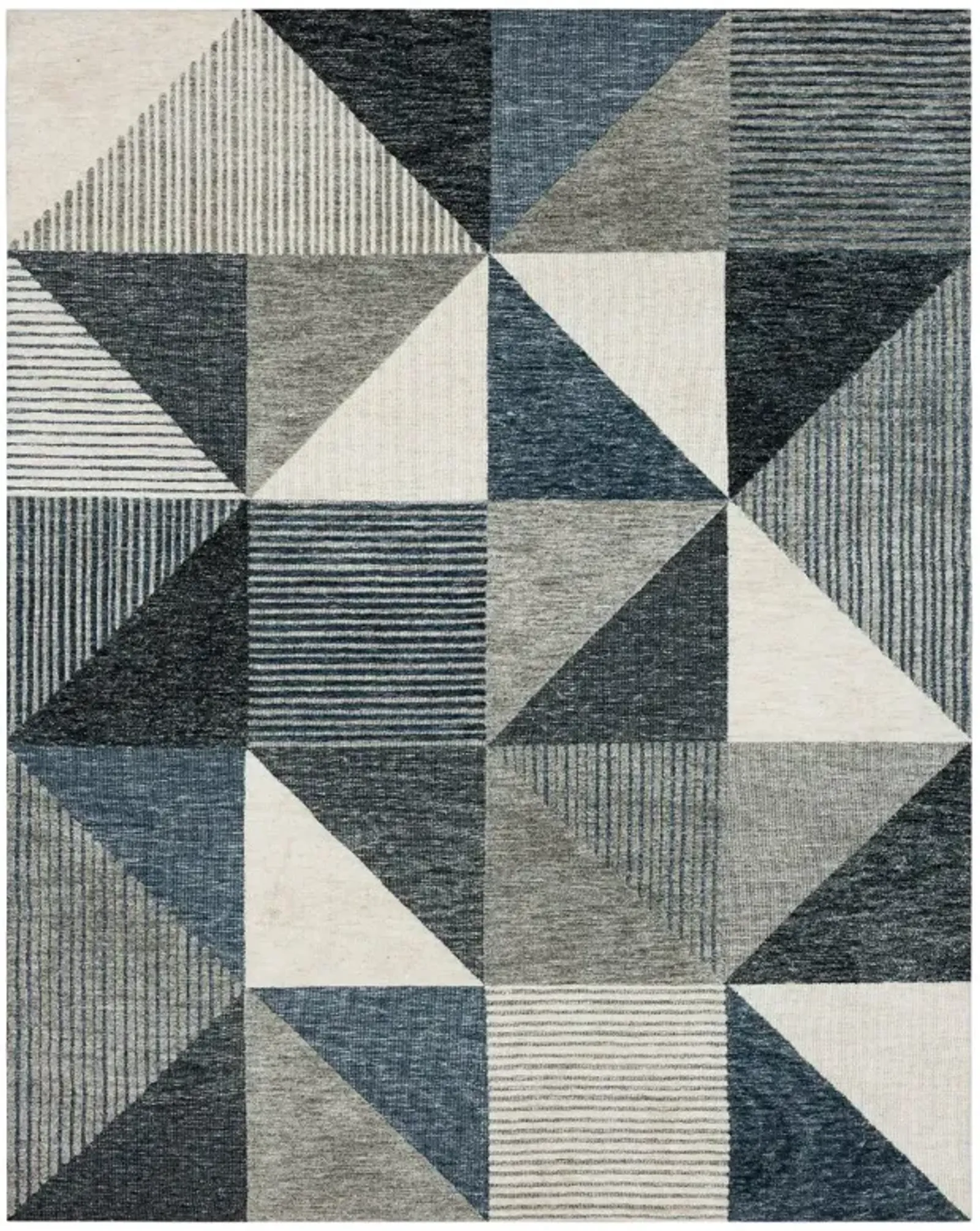 Oblique 8 x 10 Geometric Blue Area Rug