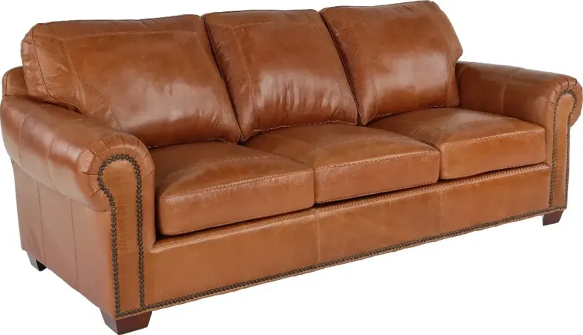 Tahoe Saddle Brown Leather Sofa