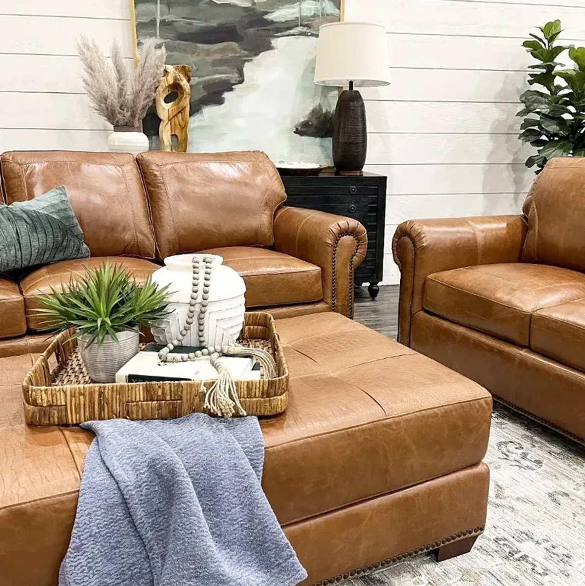 Tahoe Saddle Brown Leather Sofa