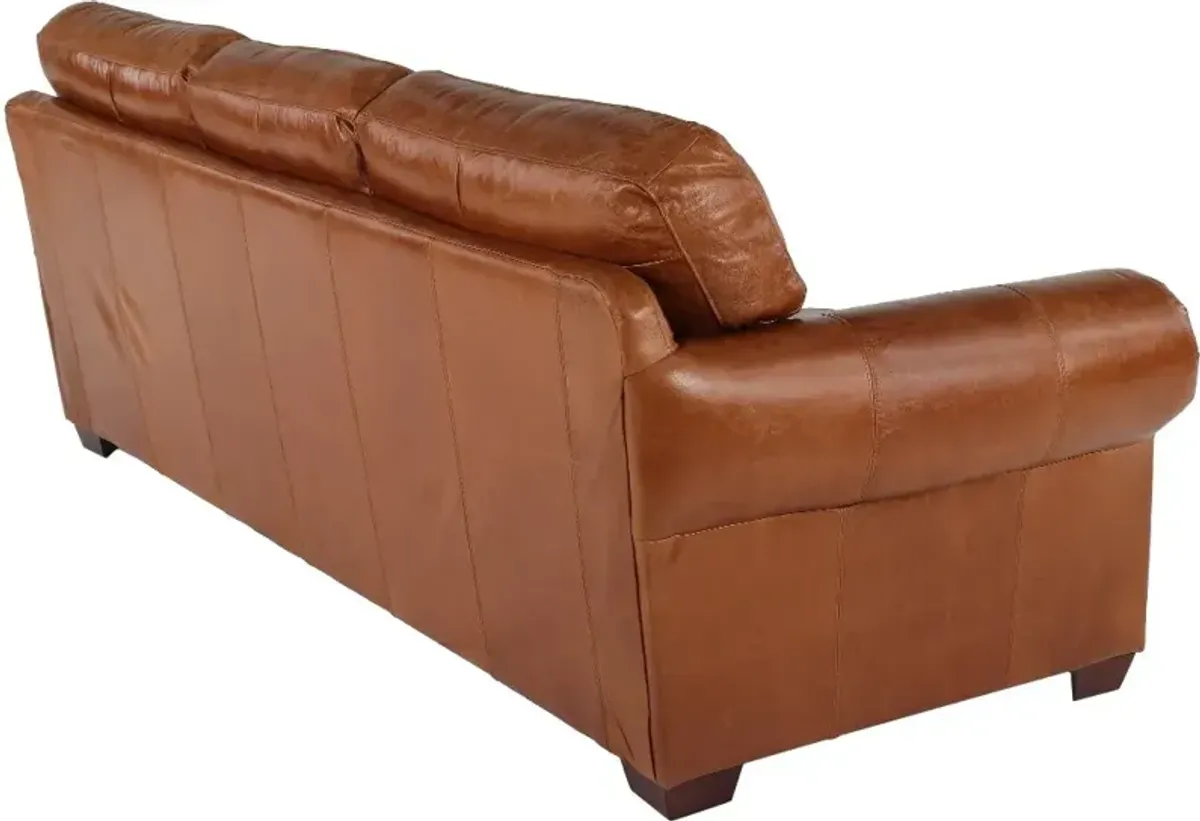 Tahoe Saddle Brown Leather Sofa