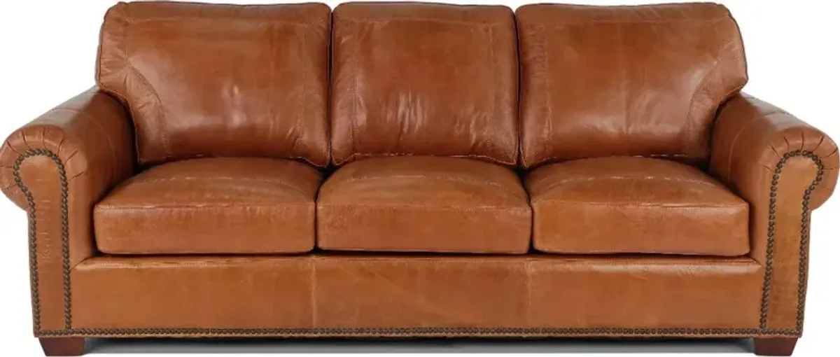 Tahoe Saddle Brown Leather Sofa