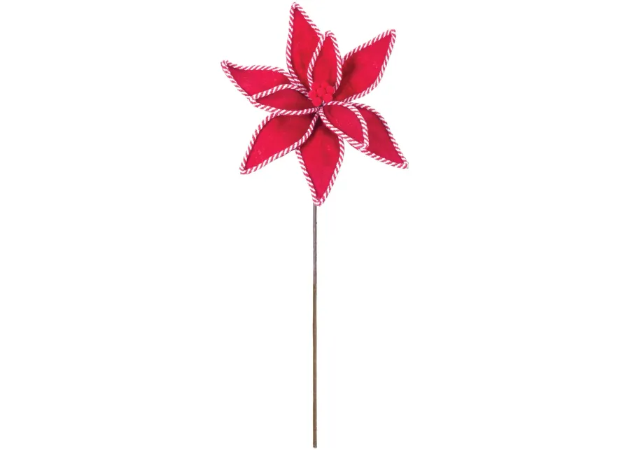 25 Inch Polyester Poinsettia Stem