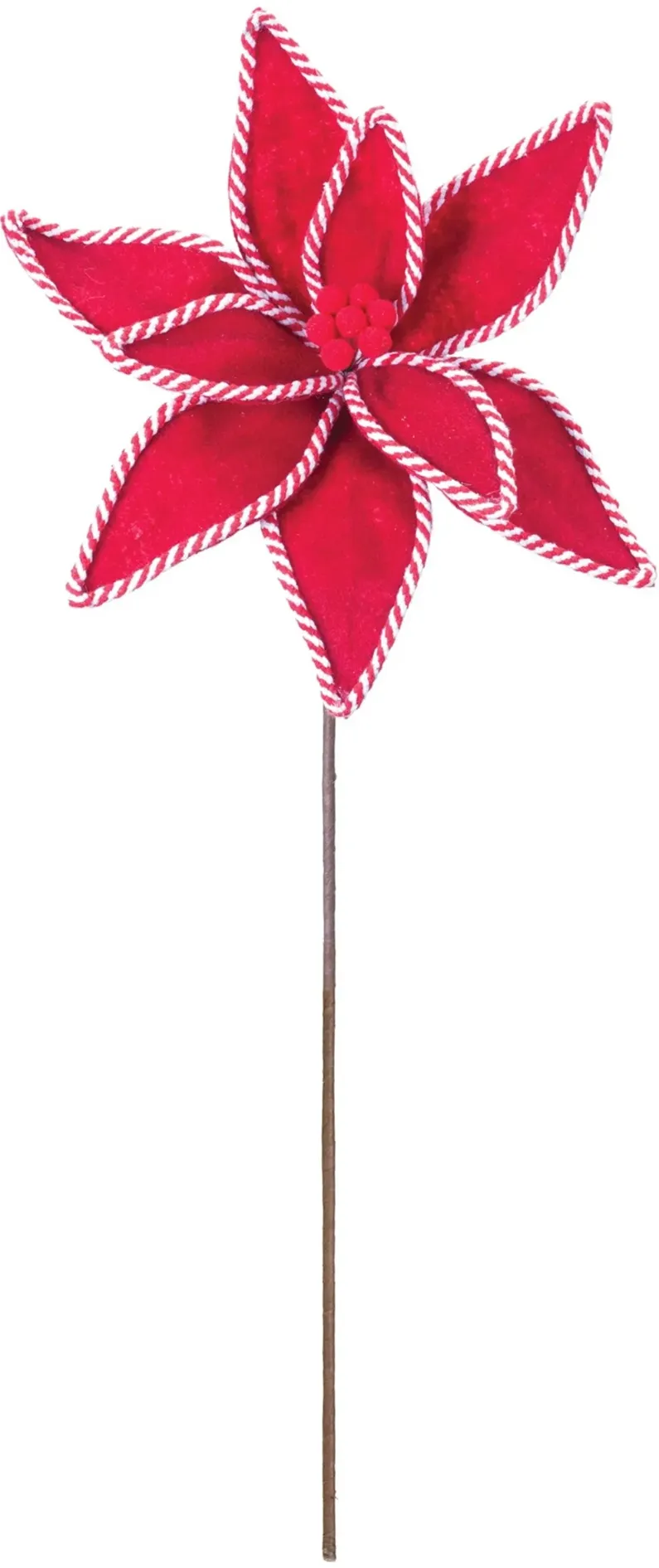 25 Inch Polyester Poinsettia Stem