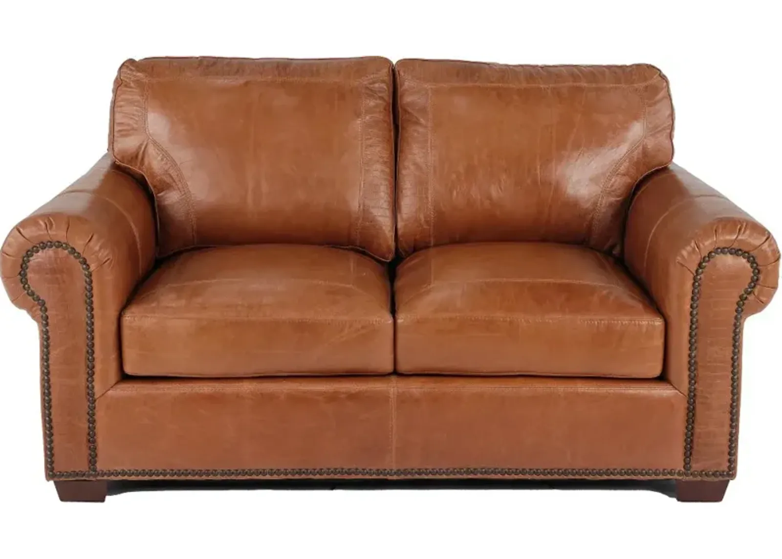 Tahoe Saddle Brown Leather Loveseat