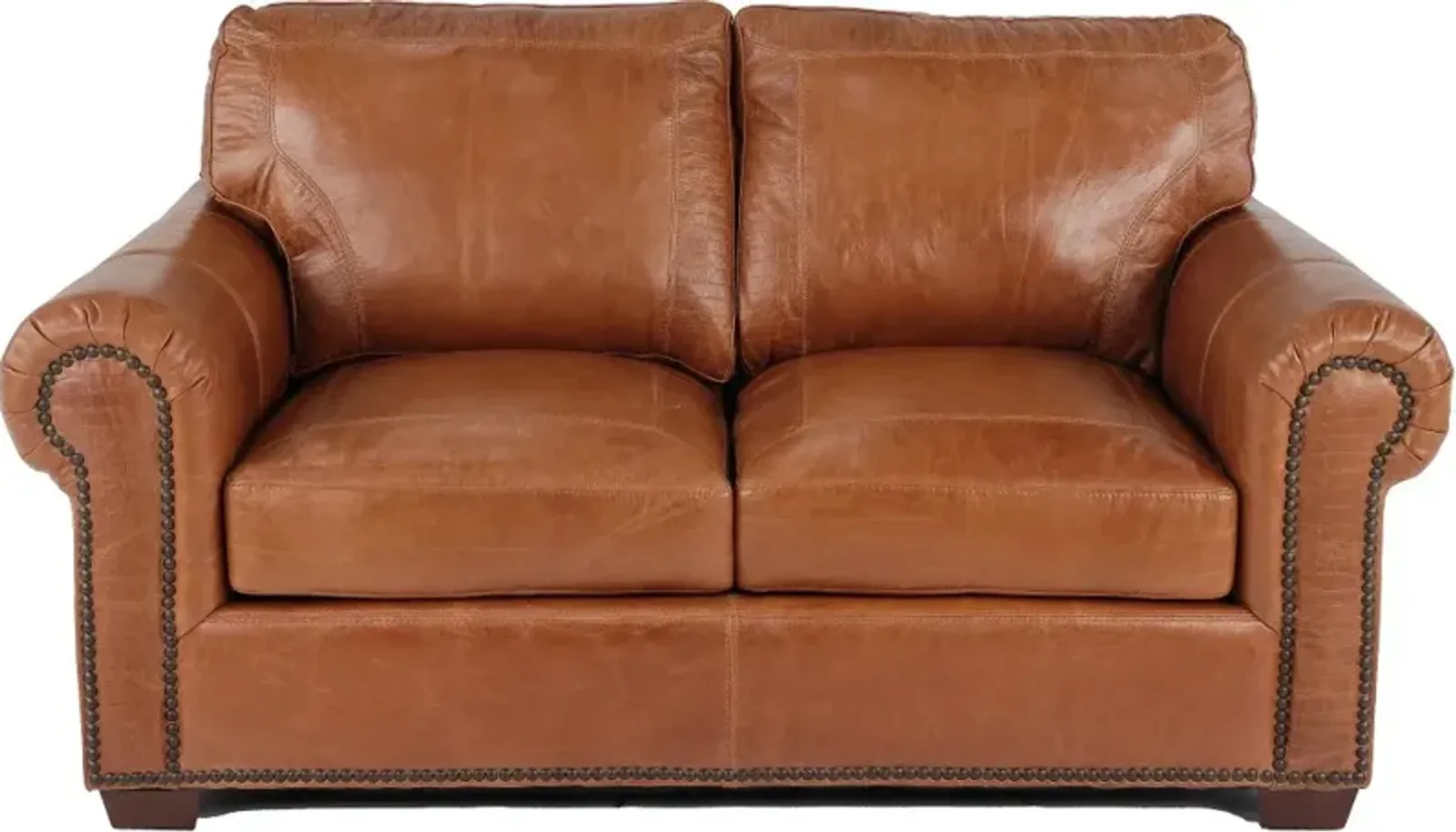 Tahoe Saddle Brown Leather Loveseat