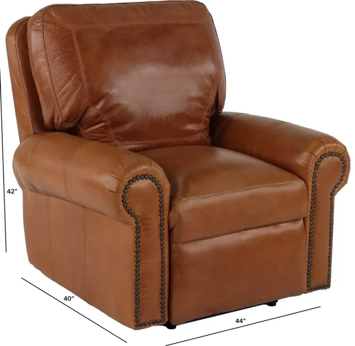 Tahoe Saddle Brown Leather Power Recliner