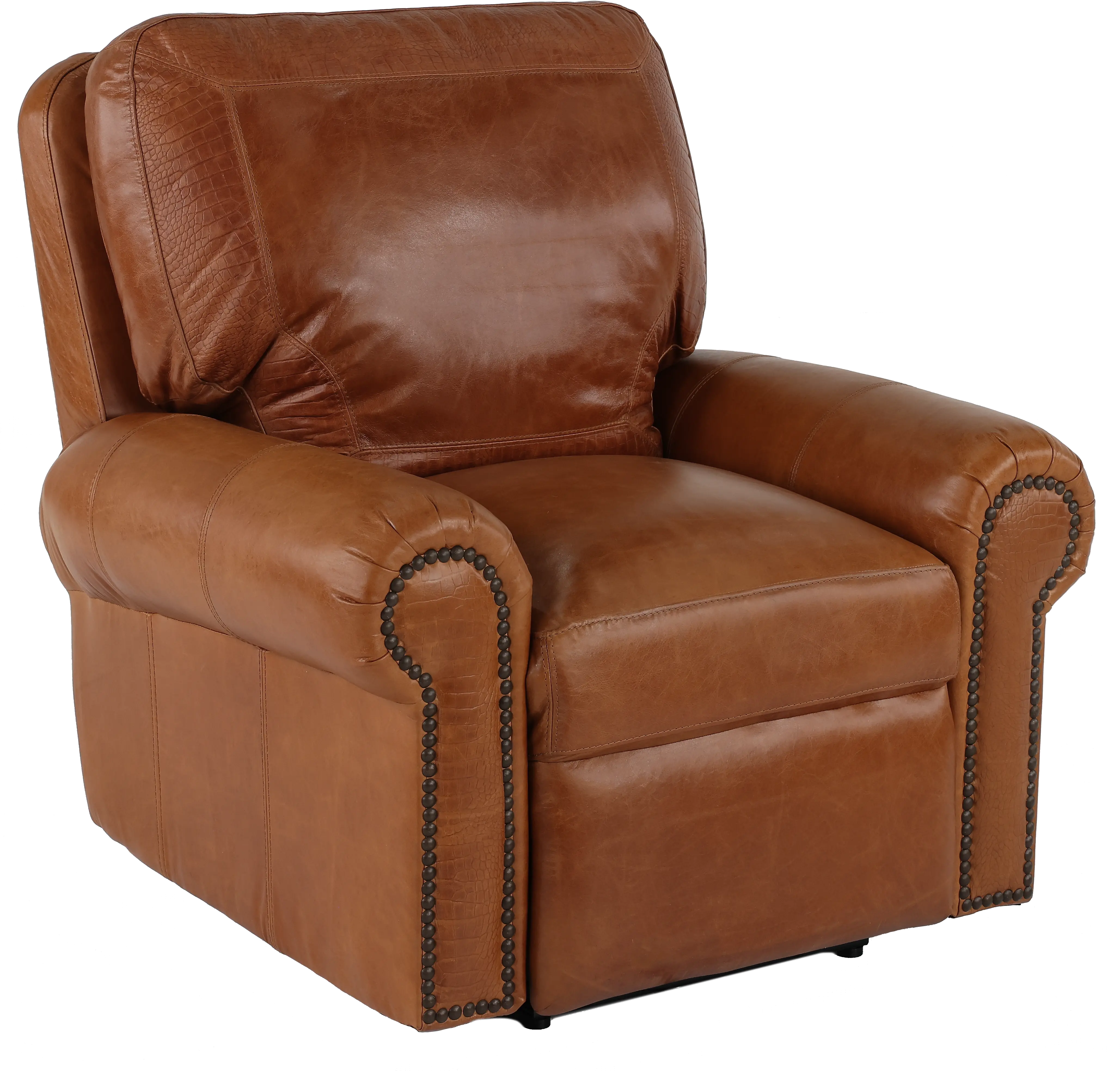 Tahoe Saddle Brown Leather Power Recliner