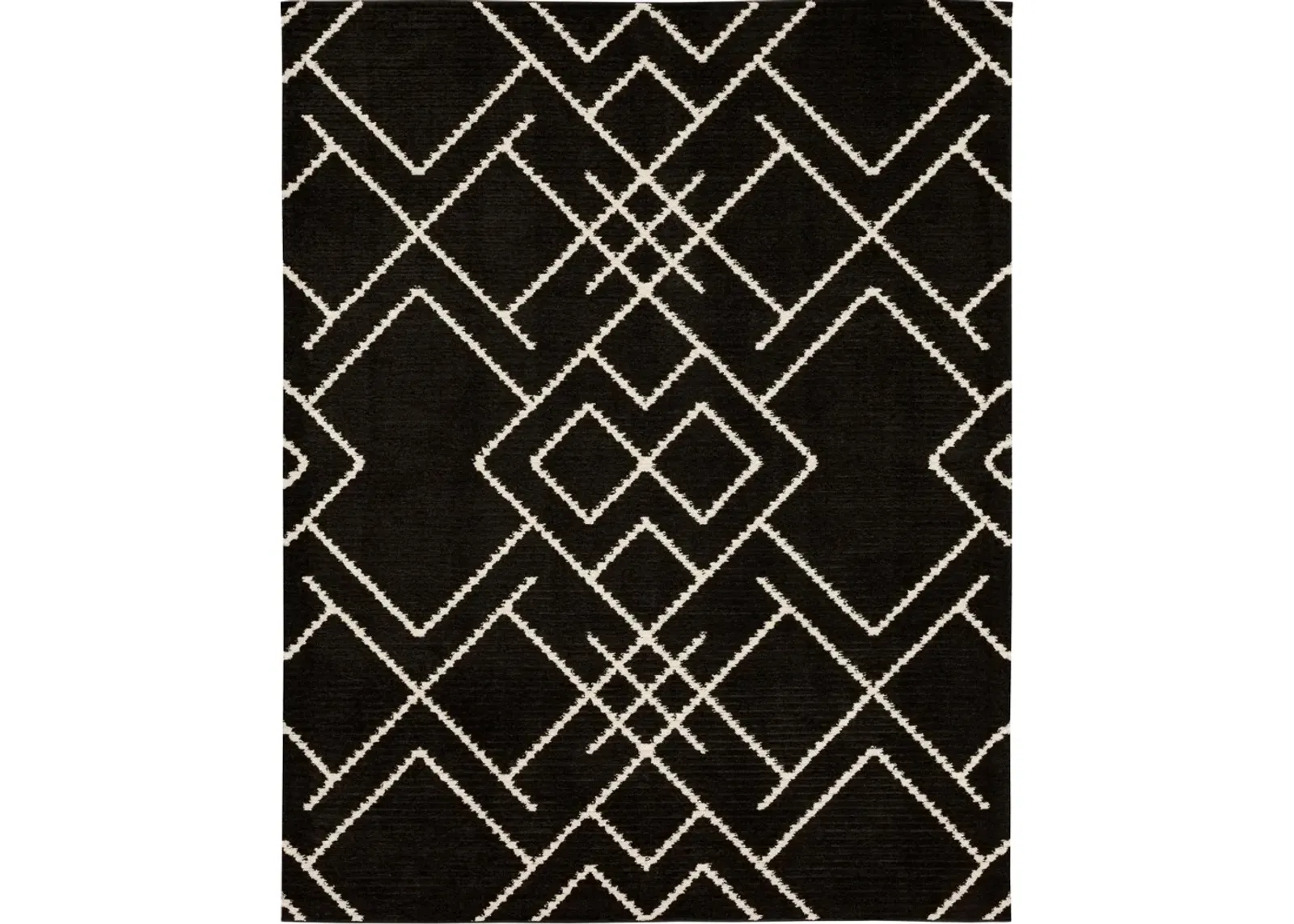 Traverse 5 x 8 Intersection Black Area Rug